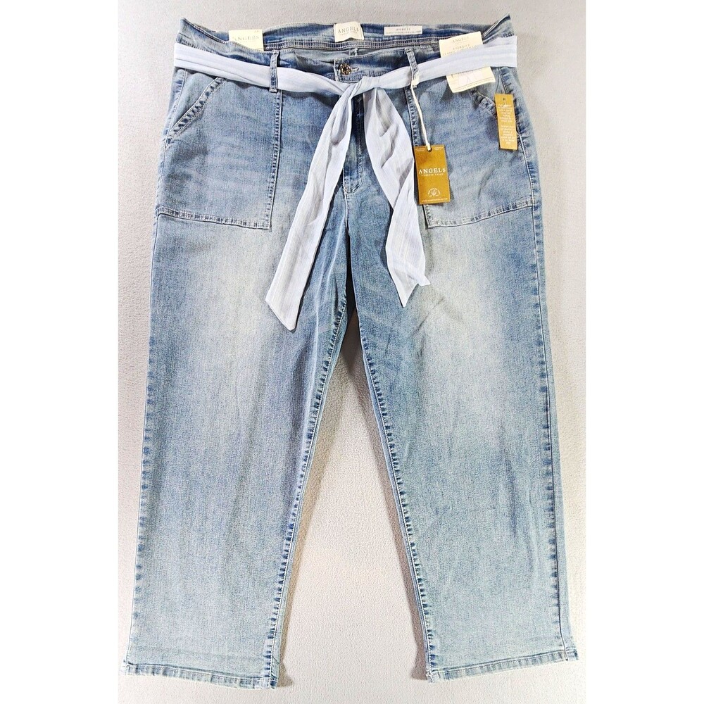 Angels Everflex Classic Convertible Straight Jeans High Rise Light Wash 24W